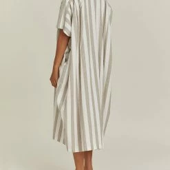 Port Northampton WOMAN Black Crane Kite Dress - Wide Stripe