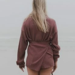 Port Northampton Baserange Shaw Long Sleeve - Cuka Brown WOMAN