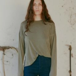 Port Northampton Baserange Loose Long Sleeve Tee - Apache Green